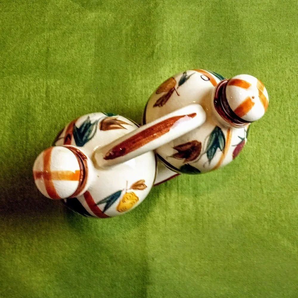 Nasco Hand-Painted Oil & Vinegar Ceramic Jar Duo